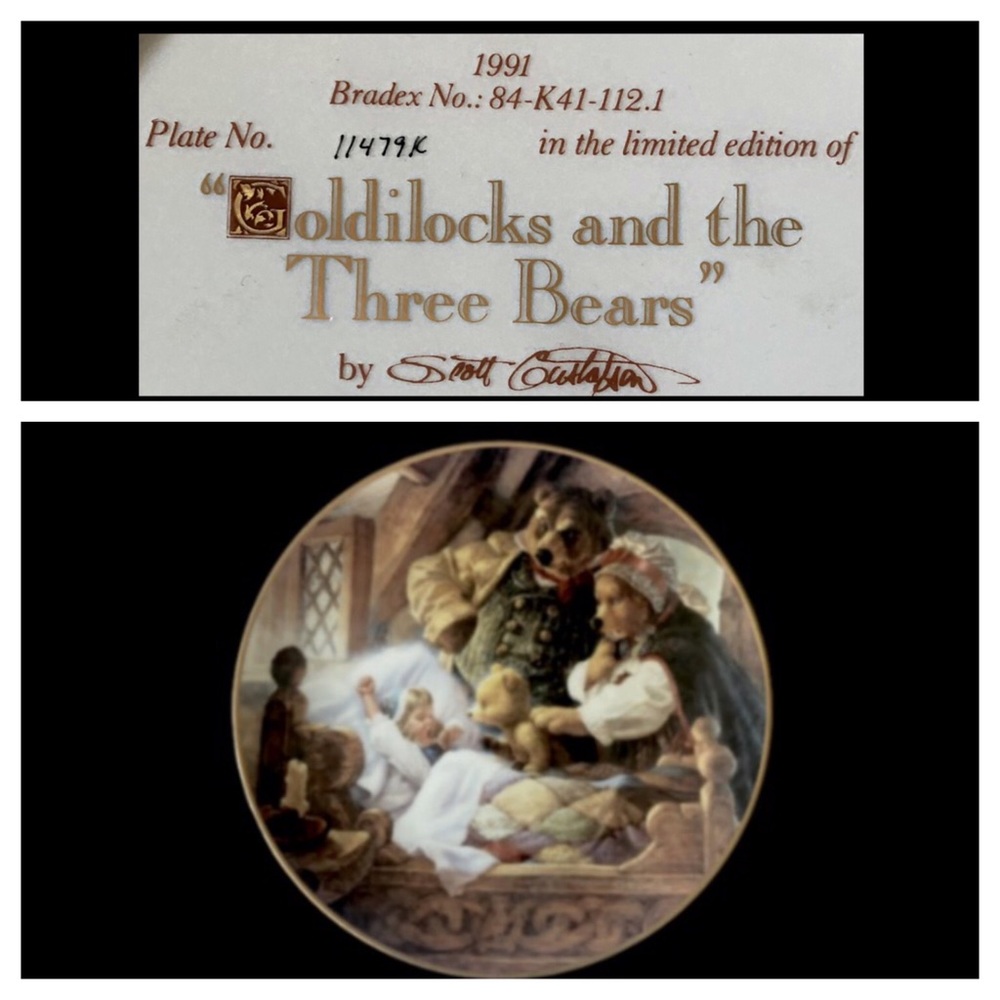 Goldilocks and the Three Bears, Collector’s Plate